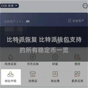 比特派恢复 比特派钱包支持的所有稳定币一览