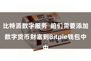 比特派数字服务 咱们需要添加数字货币财富到Bitpie钱包中