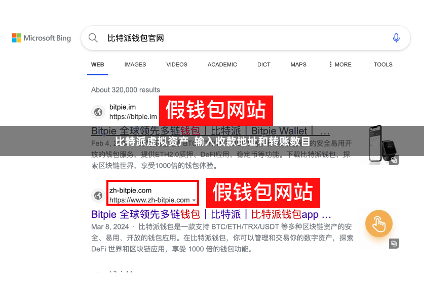 比特派虚拟资产  输入收款地址和转账数目