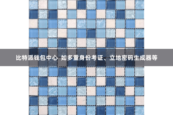 比特派钱包中心  如多重身份考证、立地密码生成器等